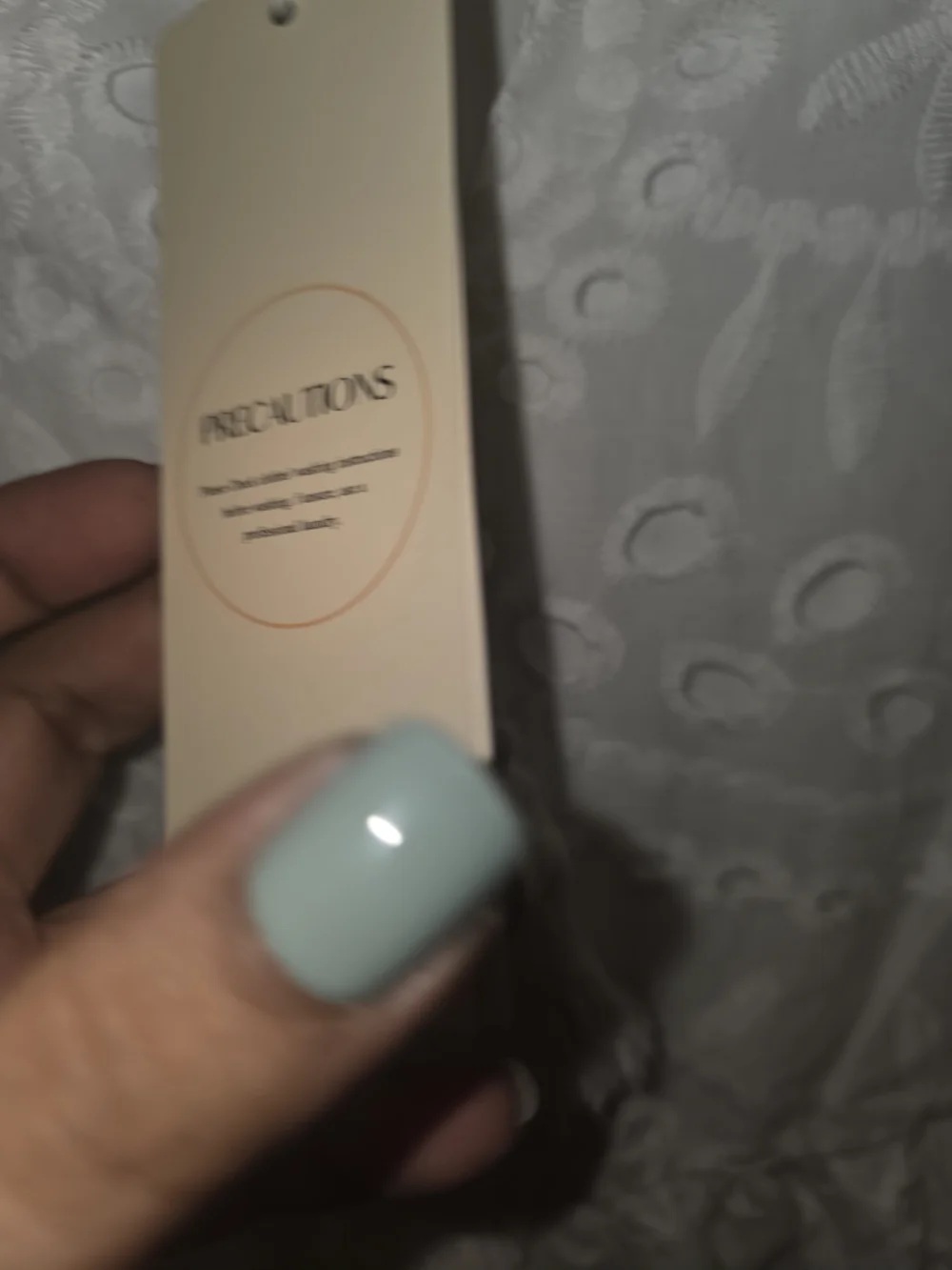 White Eyelet Smocked Mini Dress with Tassel Tie - Picture 9 of 11